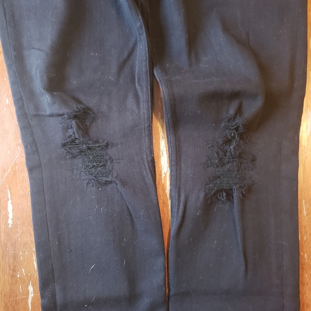 Black High Waisted Ripped Jeans - Picture 3 of 6
